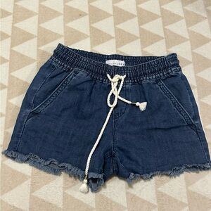 Loft chambray drawstring cotton linen shorts